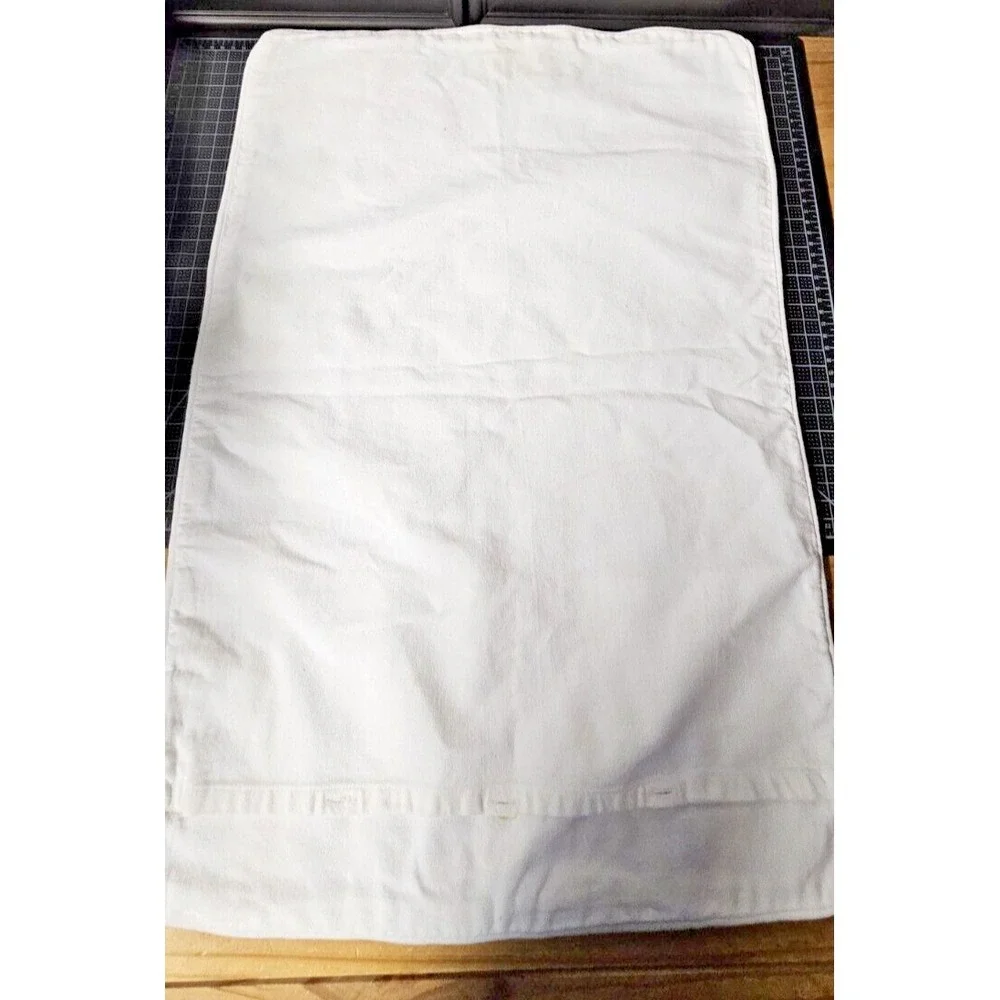 Willams Sonoma Beige‎ front /back 100% cotton wool embroidery pillow case 26x18